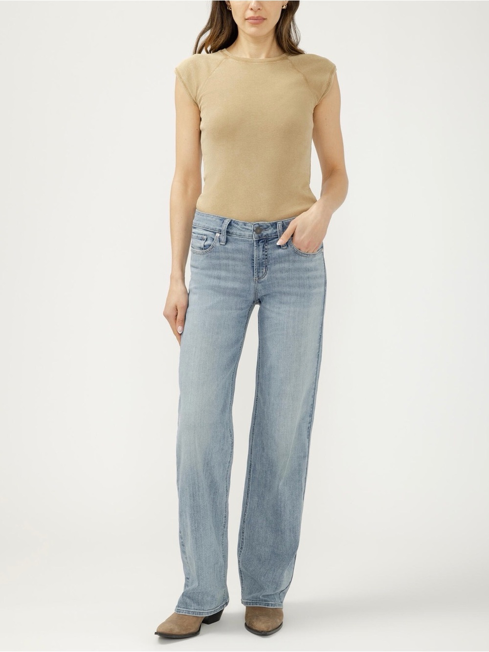 silver jeans elyse baggy straight leg jeans